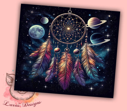 Celestial Dreamcatcher 20 oz Skinny Tumbler Sublimation Design, Straight & Tapered Tumbler Png, Dreamcatcher Tumbler Png, Digital Download PNG Sublimation Lara' s Designs 