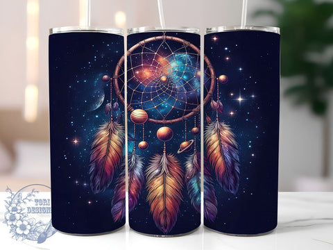 Celestial Dreamcatcher 20oz Skinny Tumbler PNG, Dreamcatcher Tumbler Sublimation Wrap, Straight & Tapered Tumbler Wrap, Instant Digital Download Sublimation ToriDesigns 