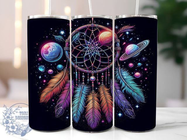 Celestial Dreamcatcher 20oz Skinny Tumbler PNG, Dreamcatcher Tumbler Sublimation Wrap, Straight & Tapered Tumbler Wrap, Instant Digital Download Sublimation ToriDesigns 