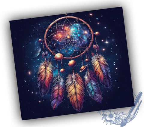 Celestial Dreamcatcher 20oz Skinny Tumbler PNG, Dreamcatcher Tumbler Sublimation Wrap, Straight & Tapered Tumbler Wrap, Instant Digital Download Sublimation ToriDesigns 