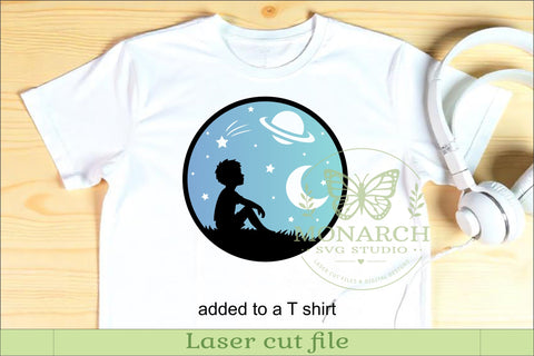 Celestial Dreamer Boy Space Wall Sign Laser Cut SVG SVG APInspireddesigns 