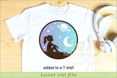 Celestial Dreamer Girl Space Wall Sign Laser Cut SVG SVG APInspireddesigns 