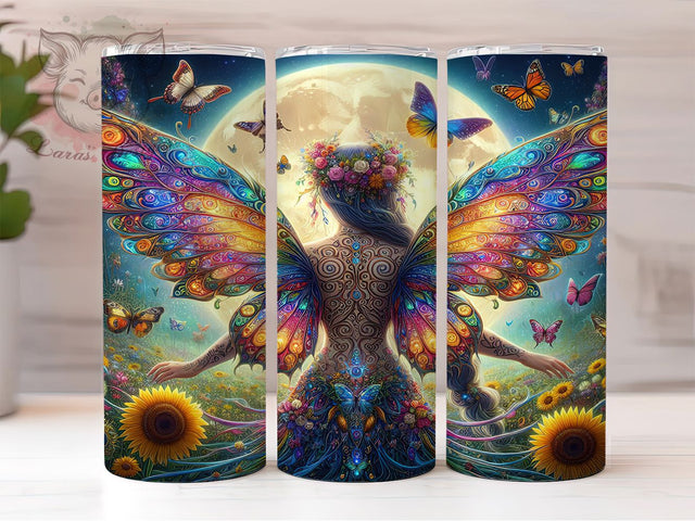 Celestial Fairy Wings Boho Tumbler, Celestial Tumbler Wrap, Boho Moon Phase Tumbler, 20oz Tumbler Sublimation, Mystical Tumbler Design, Digital Tumbler Wrap, Aesthetic Tumbler Wrap Sublimation Lara' s Designs 