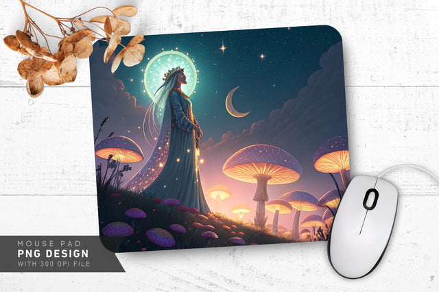 Celestial Fantasy Illustration Mousepad Sublimation Regulrcrative 