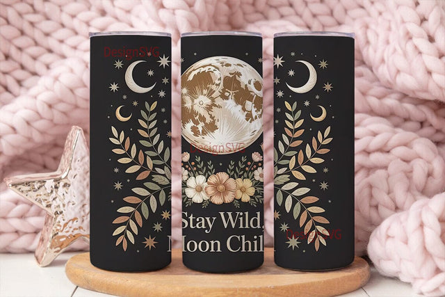Celestial Floral 20oz Tumbler Wrap Sublimation DesignSVG 