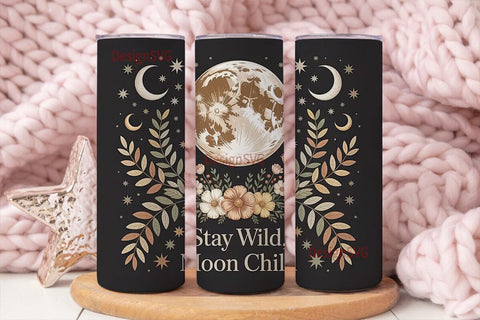 Celestial Floral 20oz Tumbler Wrap Sublimation DesignSVG 