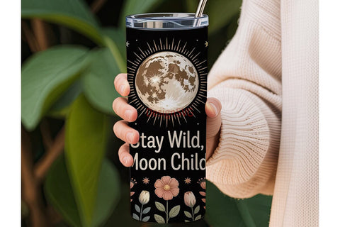 Celestial Floral 20oz Tumbler Wrap Sublimation DesignSVG 