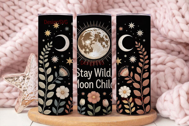 Celestial Floral 20oz Tumbler Wrap Sublimation DesignSVG 