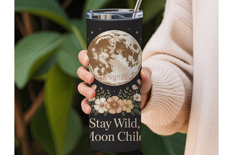 Celestial Floral 20oz Tumbler Wrap Sublimation DesignSVG 