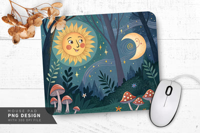 Celestial Forest Mushroom Mousepad Sublimation Regulrcrative 