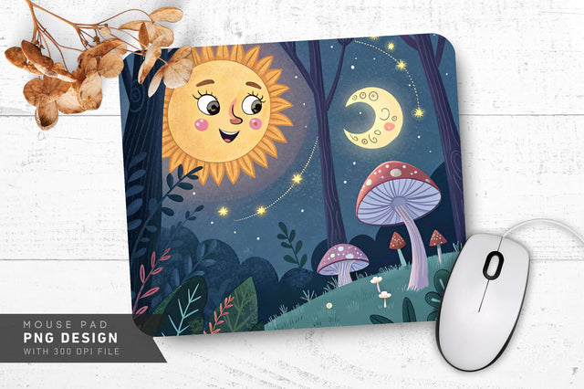 Celestial Forest Mushroom Mousepad Sublimation Regulrcrative 