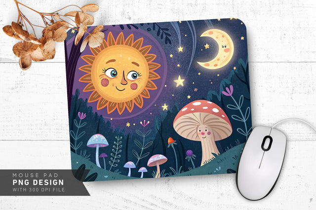 Celestial Forest Mushroom Mousepad Sublimation Regulrcrative 
