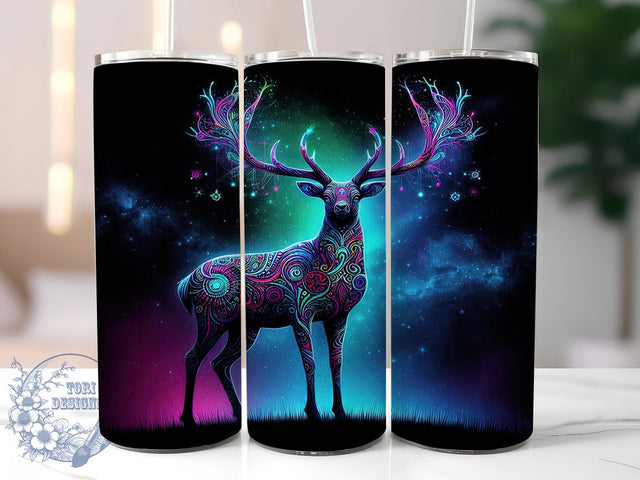 Celestial Galaxy Deer Night Sky Tumbler, Galaxy Animal Tumbler, 20oz Sublimation Wrap, Mystical Deer PNG, Night Sky Tumbler Design, Fantasy Forest Tumbler, Moon And Stars Tumbler Sublimation ToriDesigns 