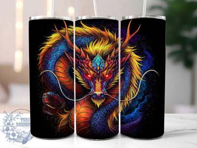 Celestial Galaxy Dragon Tumbler Wrap, Cosmic Dragon Cup, Galaxy Fantasy Tumbler, 20oz Dragon Wrap, Mystical Dragon PNG, Starry Night Tumbler Design, Astrological Dragon Art Sublimation ToriDesigns 