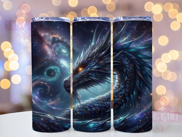 Celestial Galaxy Fantasy Dragon Tumbler, Fantasy Space Wrap, 20Oz Skinny Tumbler, Cosmic Dragon Sublimation, Mythical Creature Design, Interstellar Fantasy Tumbler, Celestial Dragon Wrap Sublimation SvggirlplusArt 
