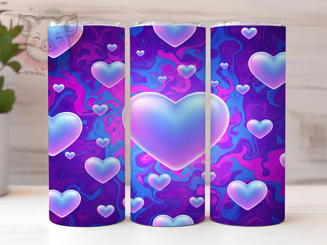 Celestial Galaxy Heart Tumbler, Cosmic Heart Design, Starry Heart Pattern, 20Oz Sublimation Wrap, Galaxy Heart Art, Celestial Texture, Tumbler Sublimation Sublimation Lara' s Designs 