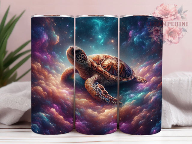 Celestial Galaxy Turtle Ocean Tumbler Wrap, Space Ocean Art, Celestial Sea Pattern, Marine Life Gift, Cosmic Animal Cup, Universe Turtle Art, Mystical Ocean Wrap Sublimation Li Zamperini 