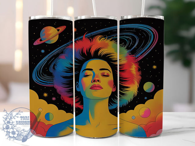 Celestial Galaxy Woman Tumbler, Solar System Tumbler, 20Oz Sublimation, Cosmic Woman Art, Space Universe Printable, Celestial Tumbler Design, Galaxy Theme Wrap Sublimation ToriDesigns 