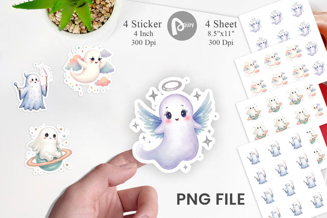 Celestial Ghosts Sticker Sublimation artnoy 