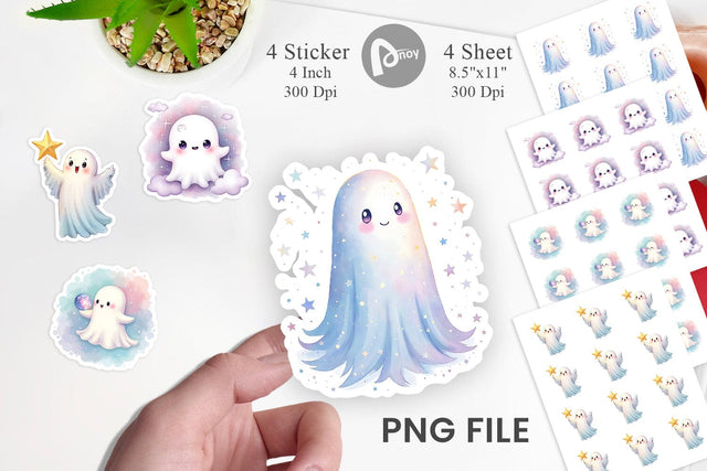 Celestial Ghosts Sticker Sublimation artnoy 