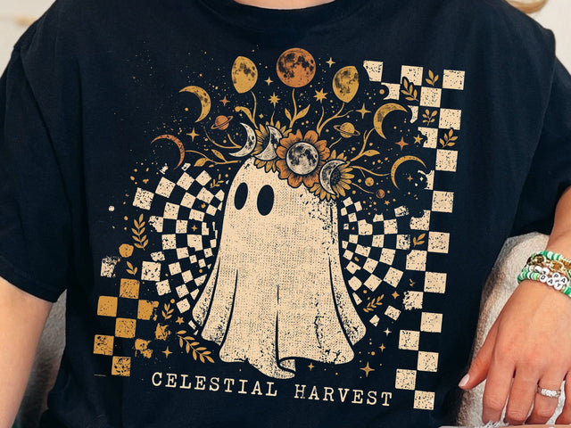 Celestial Harvest Ghost PNG, Halloween Design SVG DesignDestine 