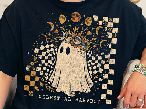 Celestial Harvest Ghost PNG, Halloween Design SVG DesignDestine 