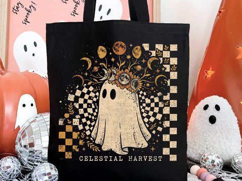 Celestial Harvest Ghost PNG, Halloween Design SVG DesignDestine 