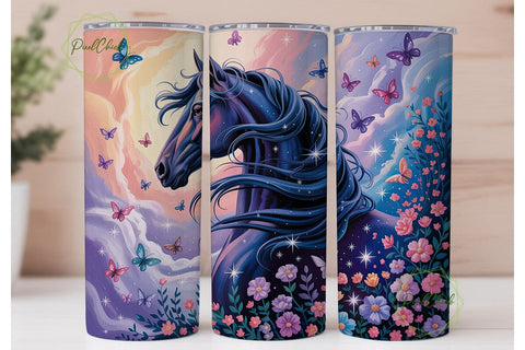 Celestial Horse Glitter 20oz Tumbler Sublimation PixelChick 