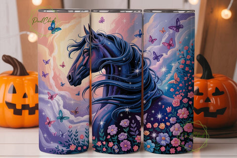 Celestial Horse Glitter 20oz Tumbler Sublimation PixelChick 