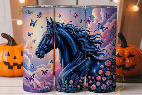 Celestial Horse Glitter 20oz Tumbler Sublimation PixelChick 