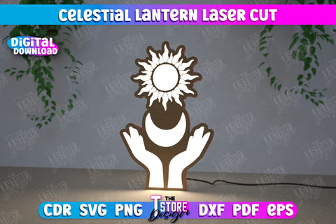 Celestial Lantern Bundle | Tabletop Night Light | Decorative Lantern | CNC Files SVG The T Store Design 