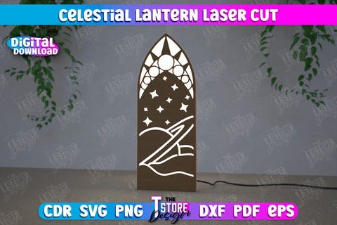 Celestial Lantern Bundle | Tabletop Night Light | Decorative Lantern | CNC Files SVG The T Store Design 