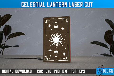 Celestial Lantern Bundle | Tabletop Night Light | Decorative Lantern | Table Lamp | CNC Files SVG Fly Design 