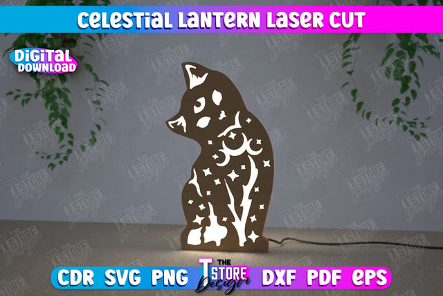 Celestial Lantern | Tabletop Night Light | Decorative Lantern | CNC File SVG The T Store Design 