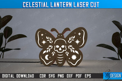 Celestial Lantern | Tabletop Night Light | Decorative Lantern | Table Lamp | CNC File SVG Fly Design 