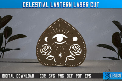Celestial Lantern | Tabletop Night Light | Decorative Lantern | Table Lamp | CNC File SVG Fly Design 