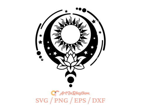 Celestial Lotus svg / Mystical Lotus svg SVG Artinrhythm shop 