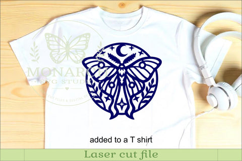 Celestial Luna Moth SVG | Moon and Stars Wall Art | Laser SVG APInspireddesigns 