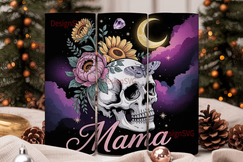 Celestial Mama Floral 20oz Tumbler Wrap Sublimation DesignSVG 