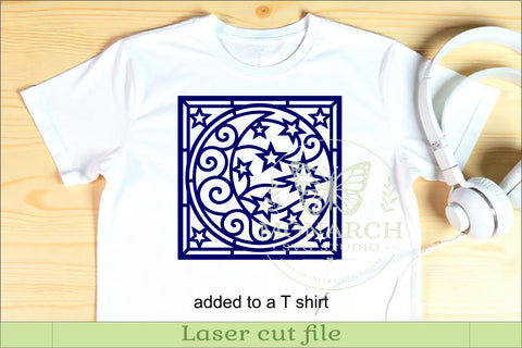 Celestial Moon and Stars SVG, Whimsical Crescent Moon Laser SVG APInspireddesigns 