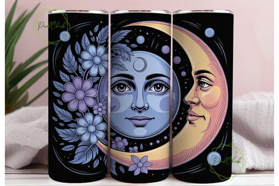 Celestial Moon Face 20oz Tumbler Wrap Sublimation PixelChick 