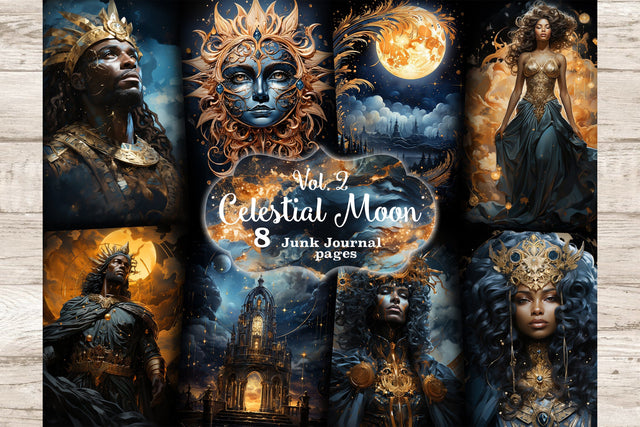 Celestial Moon Journaling Pages | Ephemera Pack SVG GlamArtZhanna 