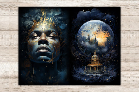 Celestial Moon Journaling Pages | Ephemera Pack SVG GlamArtZhanna 