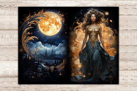 Celestial Moon Journaling Pages | Ephemera Pack SVG GlamArtZhanna 