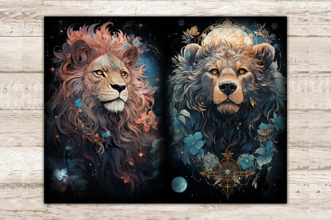 Celestial Moon Junk Journal Kit | Animals Printable Pages SVG GlamArtZhanna 