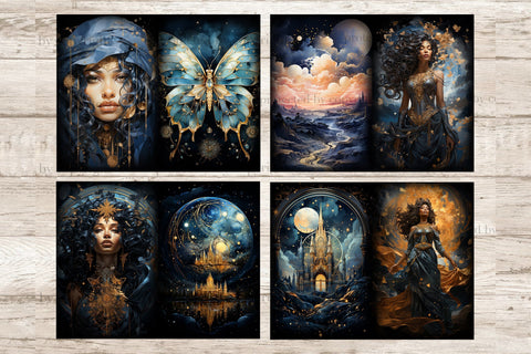 Celestial Moon Junk Journal Pages | Astronomy Printable SVG GlamArtZhanna 