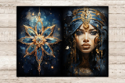 Celestial Moon Junk Journal Pages | Astronomy Printable SVG GlamArtZhanna 