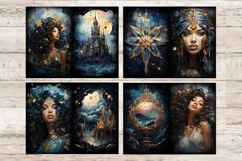 Celestial Moon Junk Journal Pages | Astronomy Printable SVG GlamArtZhanna 