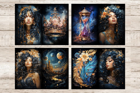 Celestial Moon Junk Journal Pages | Astronomy Printable SVG GlamArtZhanna 