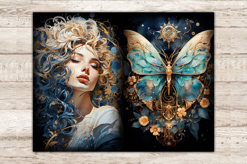 Celestial Moon Junk Journal Pages | Goddess Picture Collage SVG GlamArtZhanna 